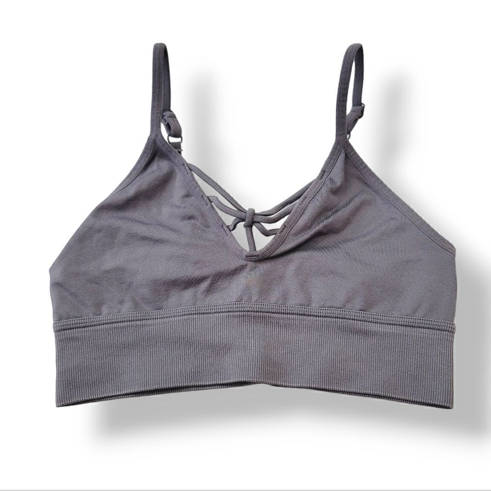 Victoria's Secret Pink Strappy Bralette Sports Bra in Gray Size Small